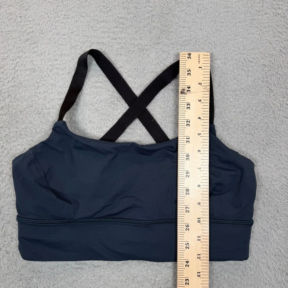 Lululemon Womens Medium Support Crisscross Adjustable Strap Sports Bra Blue Sz 8